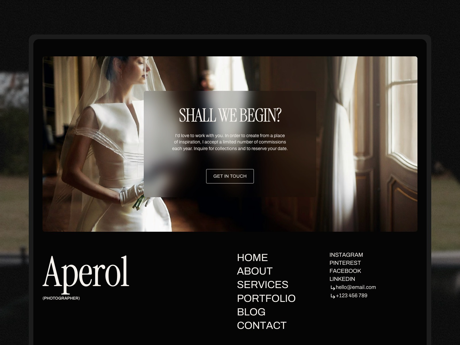 Aperol - Wedding Photography Website Template for Framer Image 2