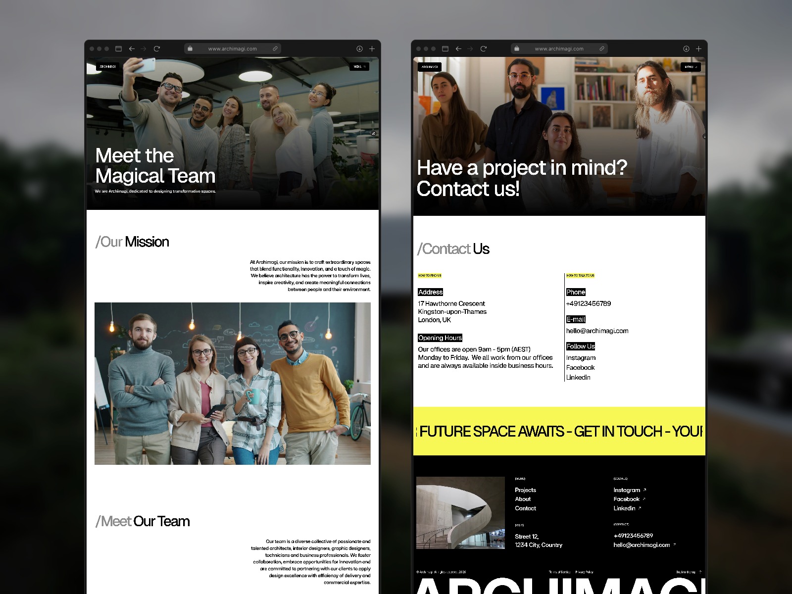 Archimagi - Architecture & Interior Design Website Template for Framer Image 1