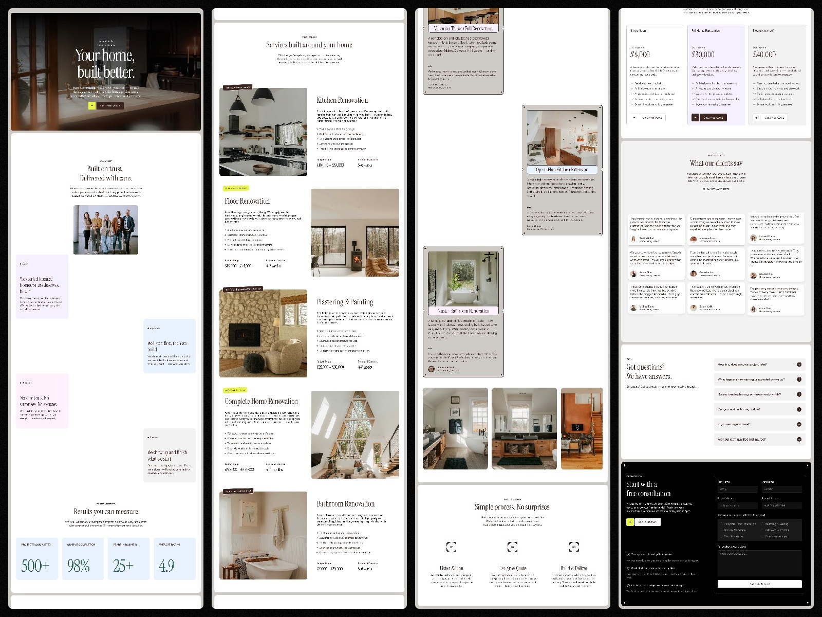 Renovia - Home Construction & Renovation Website Template for Framer Image 0