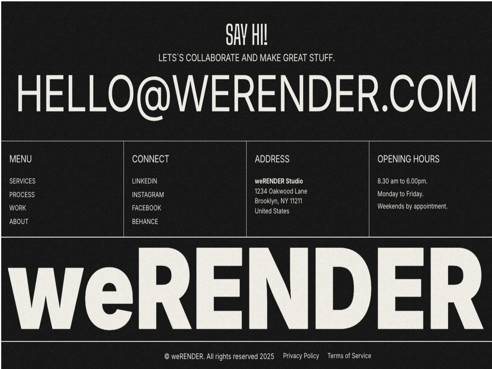 weRENDER - Portfolio Website Template for Framer Image 2