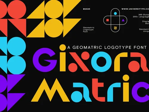 UT Gixora Metric - Modern Geometric Logotype Font
