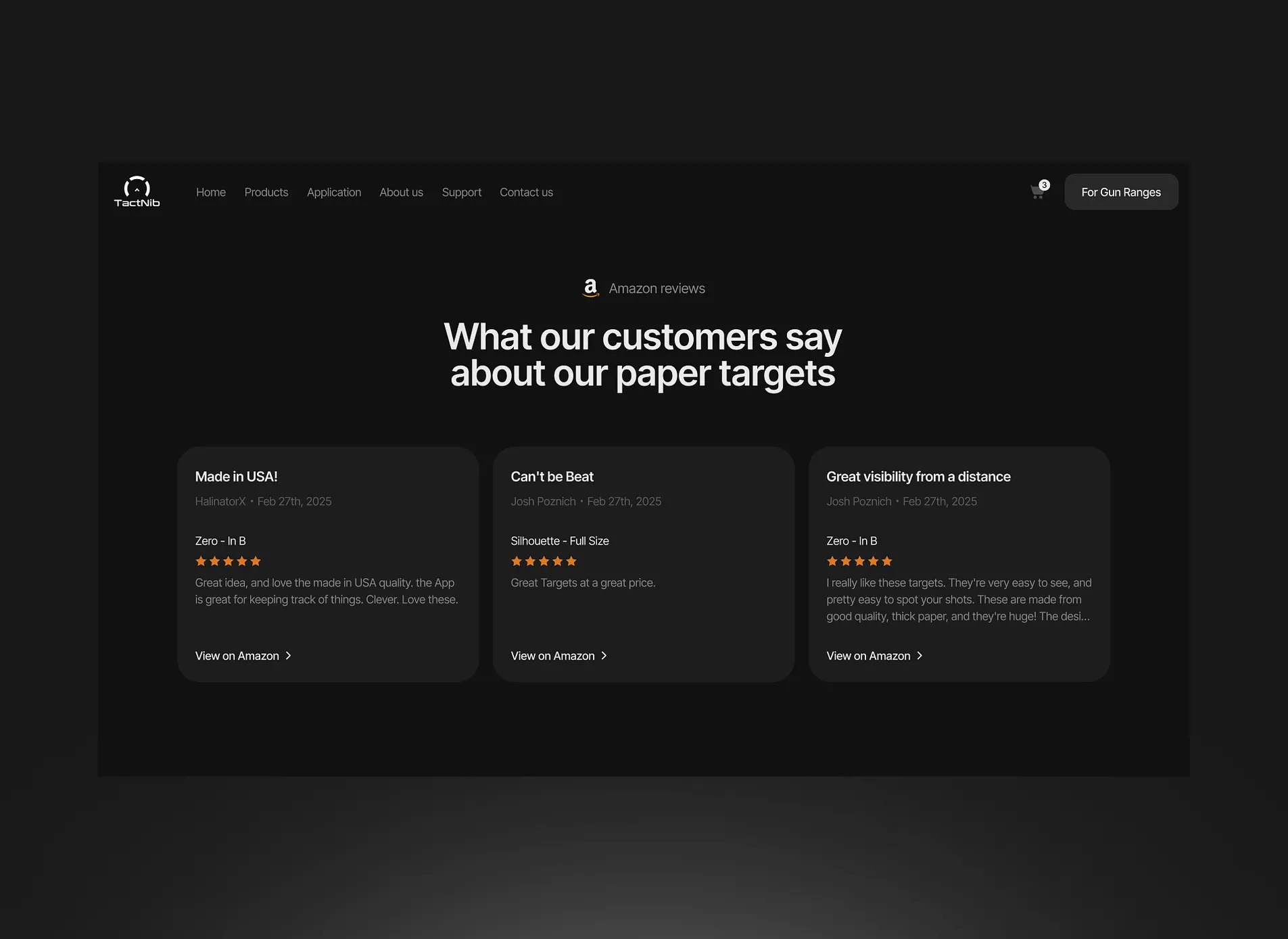 TactNib promo site - targets and a shooting analysis app Image 0
