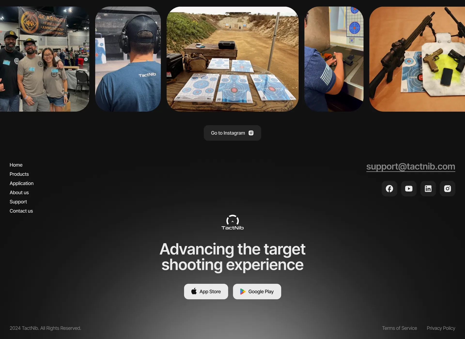 TactNib promo site - targets and a shooting analysis app Image 1