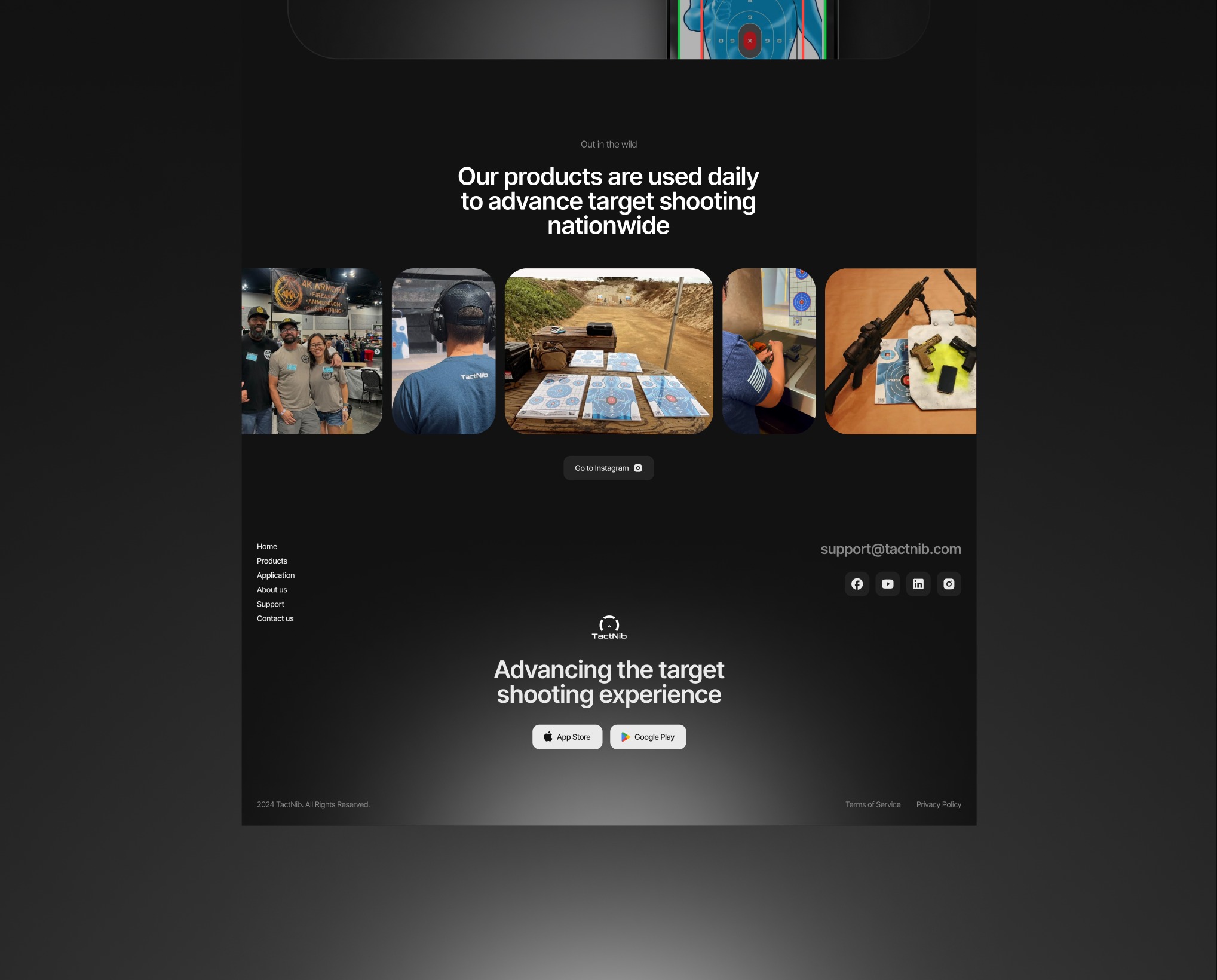 TactNib promo site - targets and a shooting analysis app Image 4
