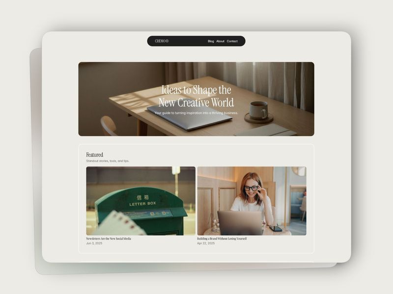 Cremo – Free Framer Personal Blog Website Template