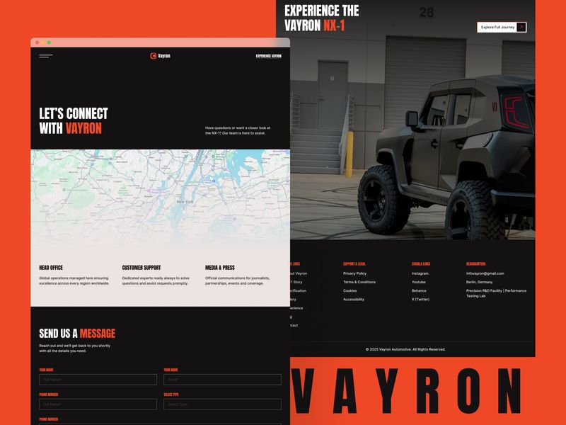 VAYRON — Electric Vehicle Website Template