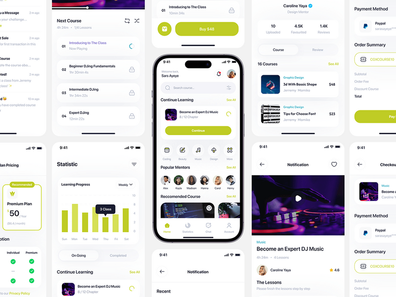 Online Course UI Kit Mobile App Design Template