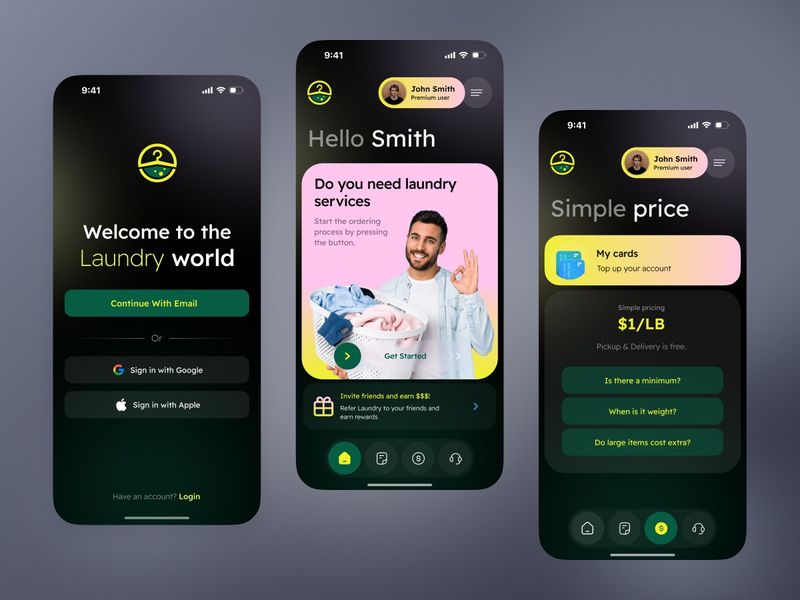 Laundry App Design | Orbix Studio