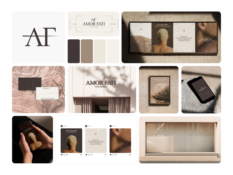 Tattoo and Piercing Studio Branding Bento Board