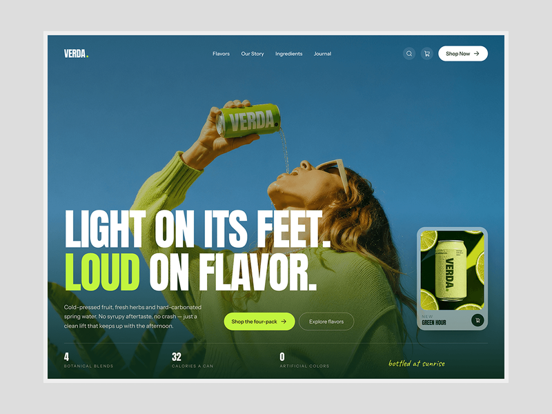 VERDA - Drink Ecommerce Website UI/UX Design