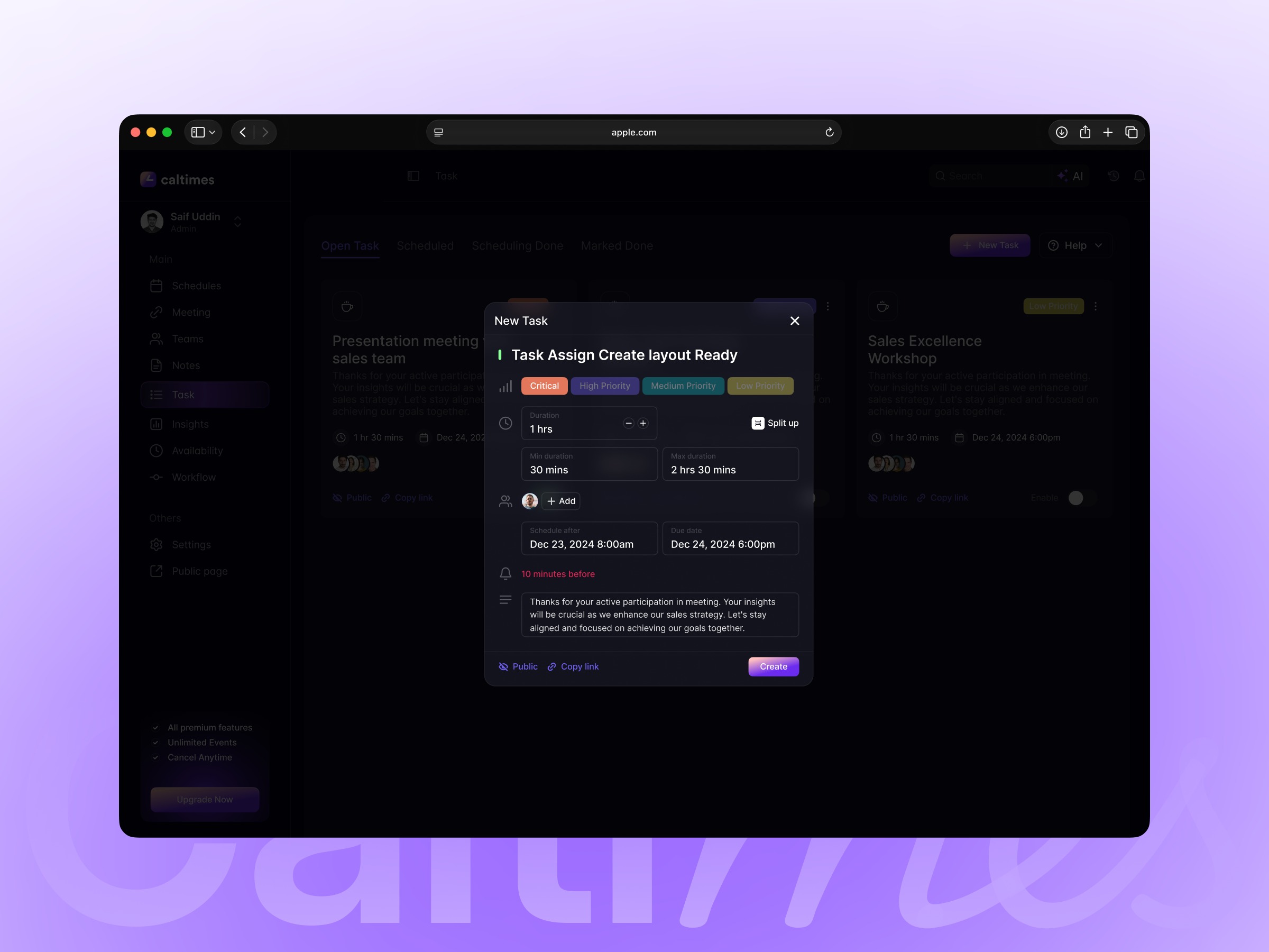 Calltimes SaaS Design | Task Flow | Sleeko Image 1