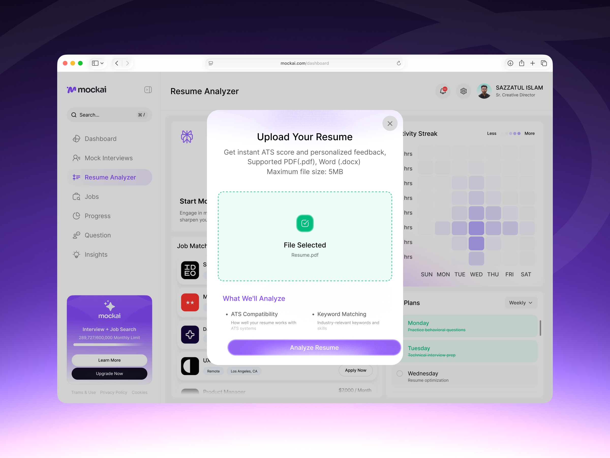 Mock AI — AI Resume Analyzer SaaS Design Image 0