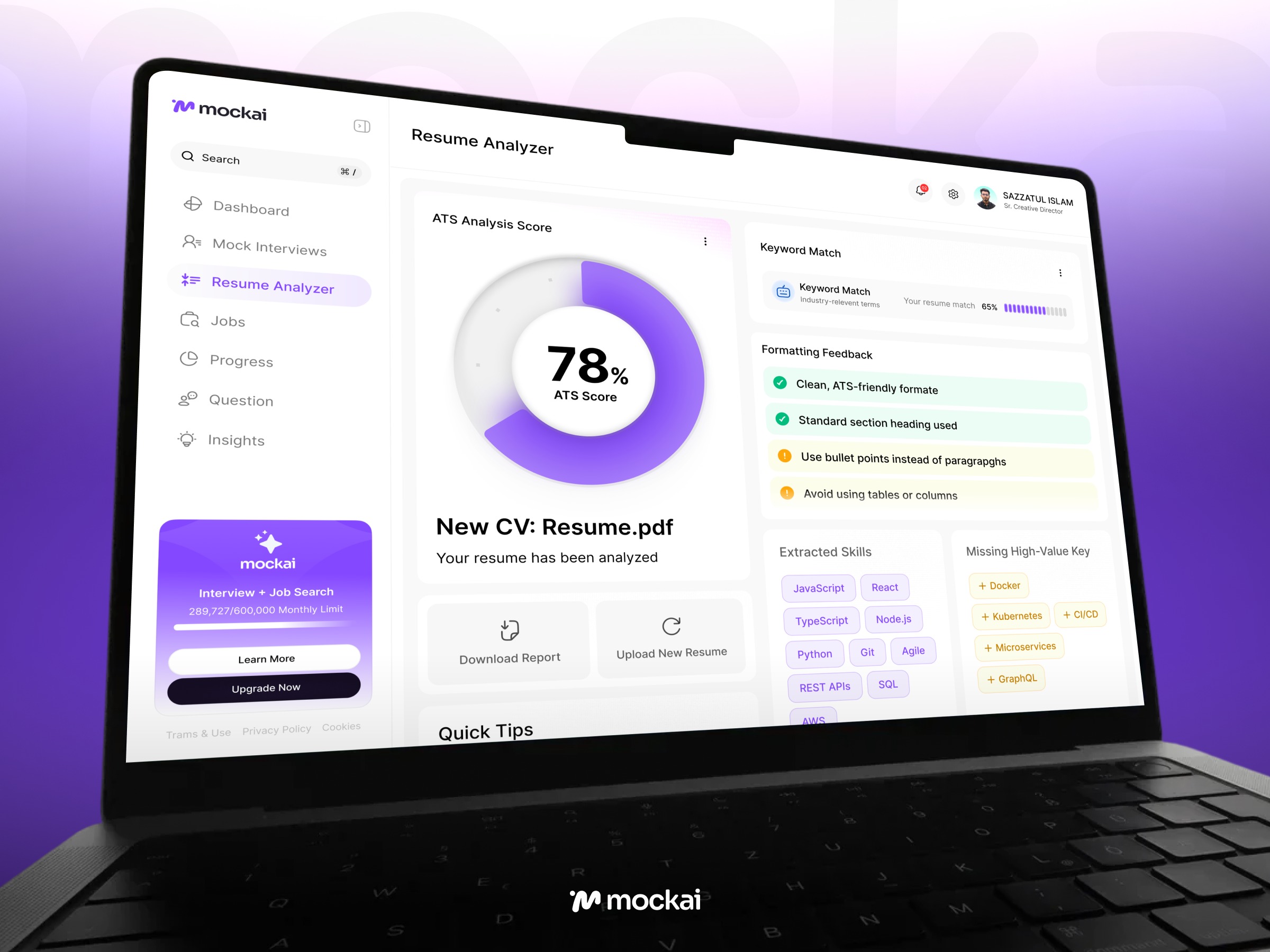 Mock AI — AI Resume Analyzer SaaS Design Image 2