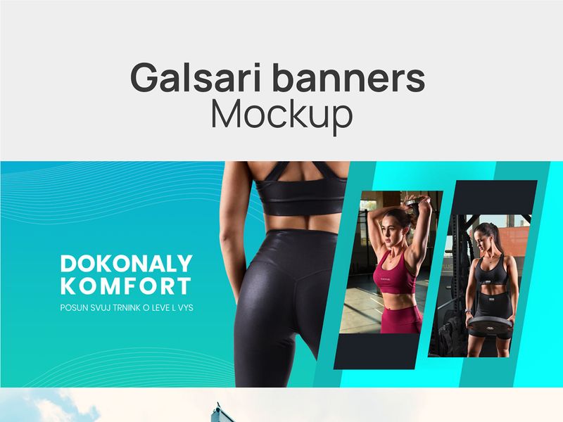 Galsari Fitness Banner Design – Brand Visual Mockup