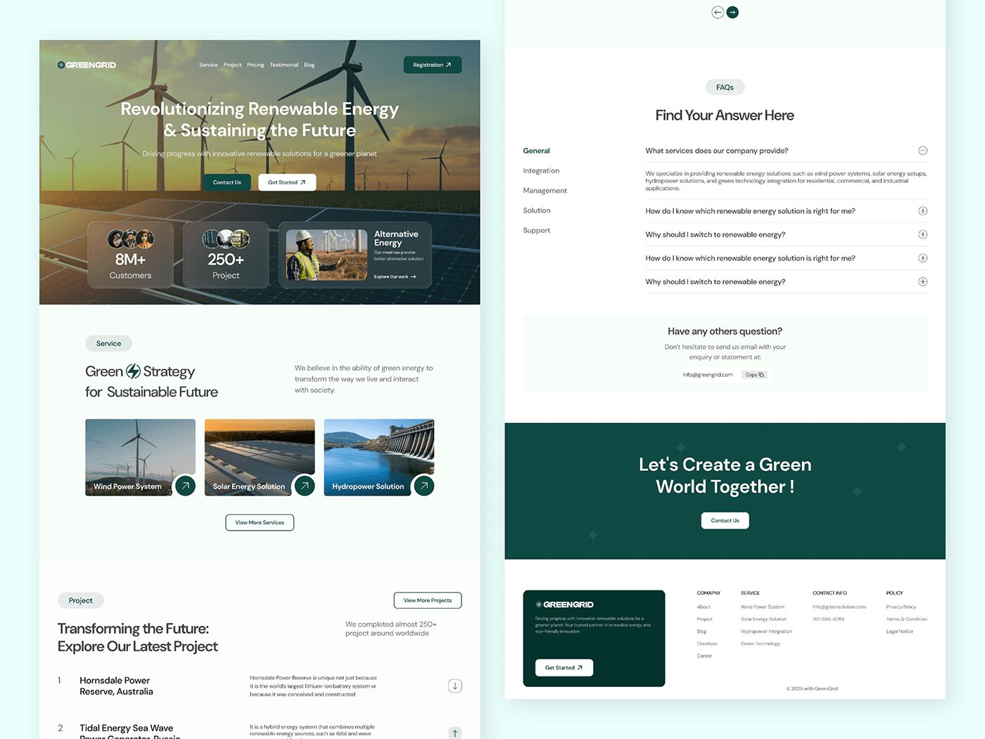 Landing Page UI Design - GreenGrid by saiful Islam on Muzli