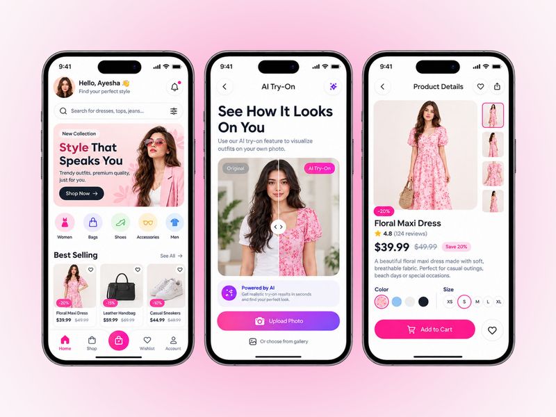 AI Fashion E-Commerce App — Virtual Try-On UI