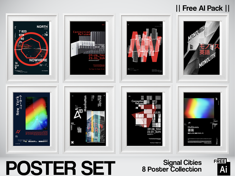 Signal Cities — 8 Free AI Posters