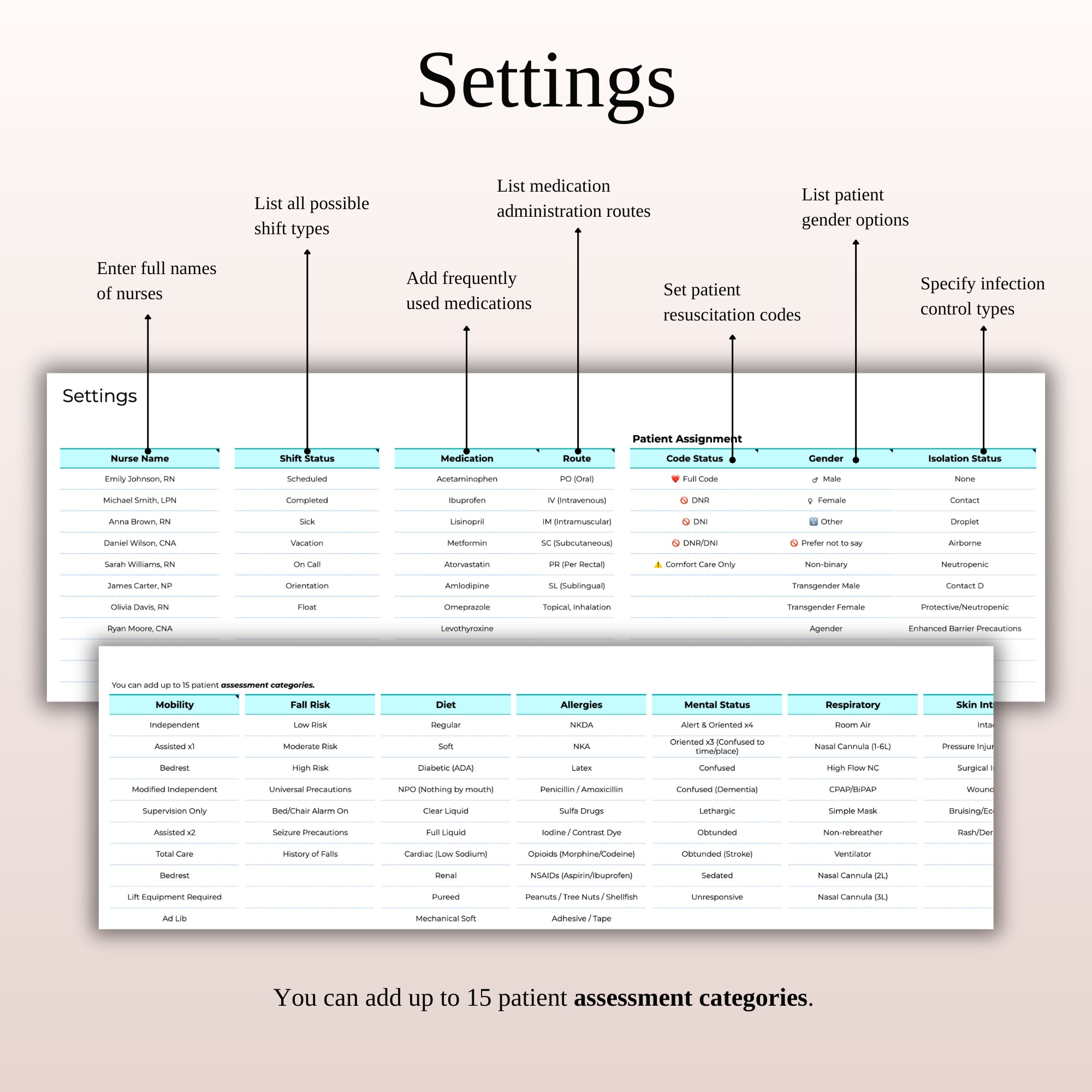 Nursing Shift & Patient Tracker – Google Sheets & Excel Template | SpreadsheetsHub Image 2