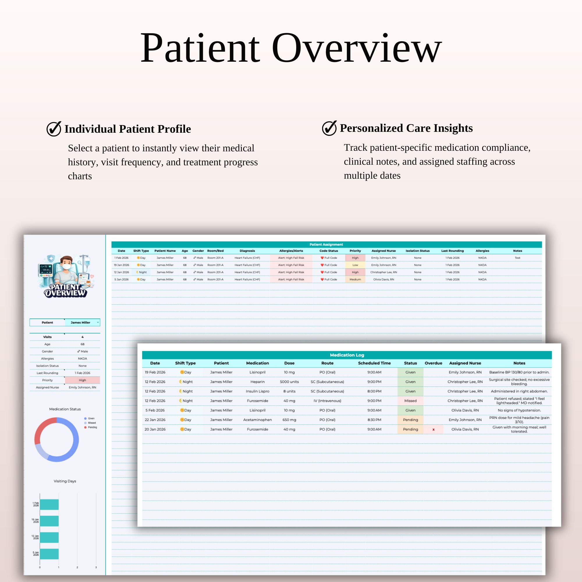Nursing Shift & Patient Tracker – Google Sheets & Excel Template | SpreadsheetsHub Image 5