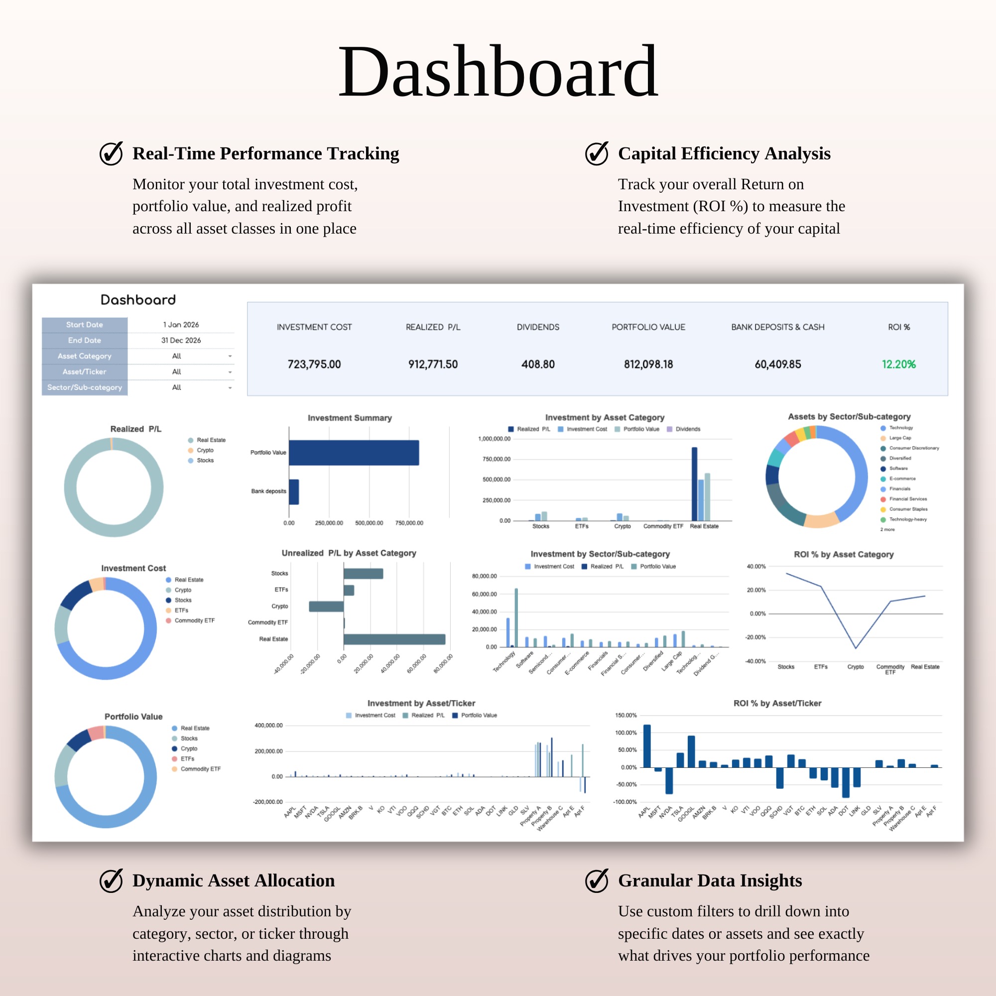 Ultimate Investment Tracker for Google Sheets & Excel Image 5