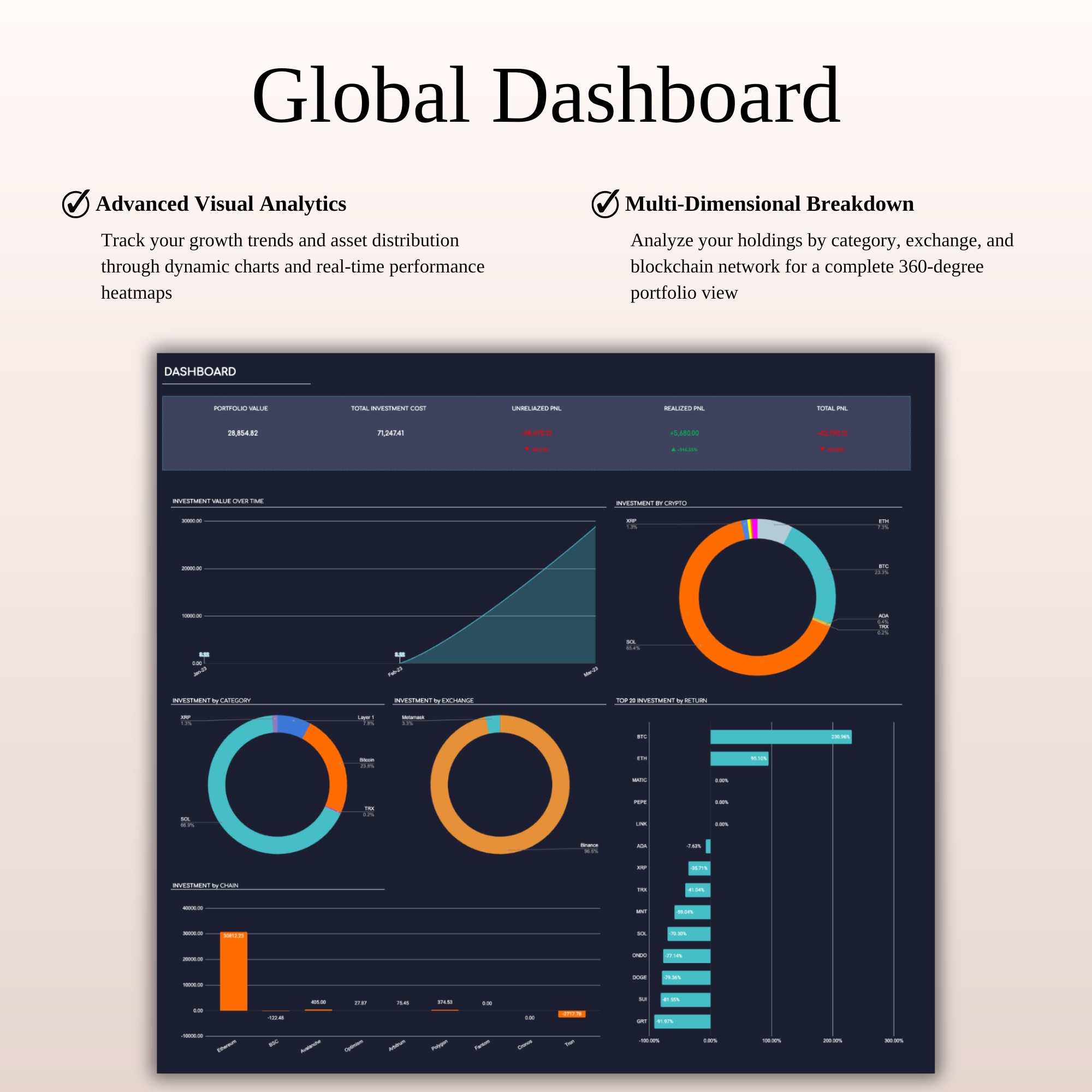 Ultimate Crypto Portfolio Tracker Excel | Dark Mode Image 5
