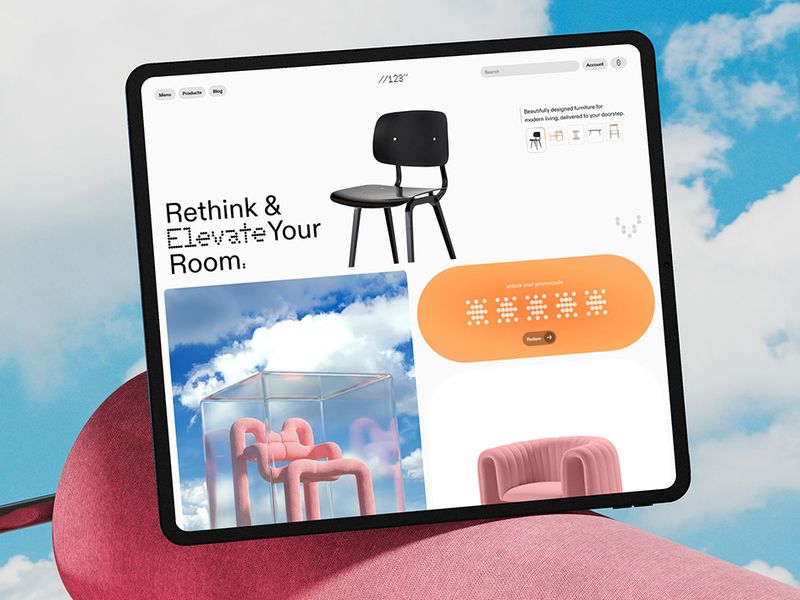 //123" — Furniture E-commerce UX/UI & Branding Design