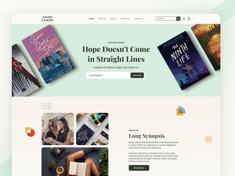 Saved By Cancer | Author Memoir Website Design