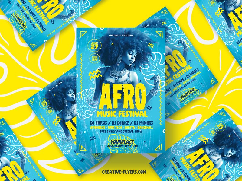 Afro Music Festival Poster (PSD)