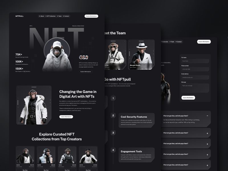 NFTPull — Free Website Template for Framer