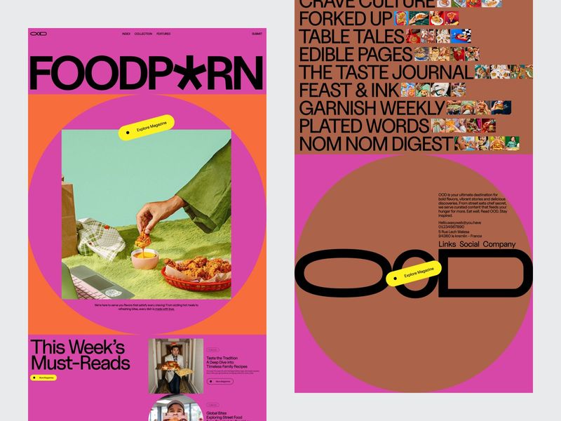 Food Magazine Website Design