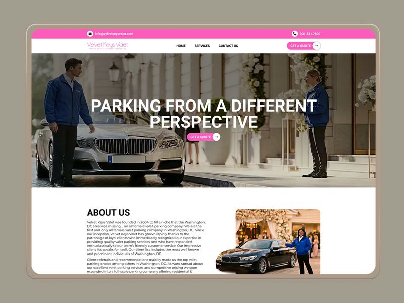 Velvet Keys Valet — Luxury Valet Website Design