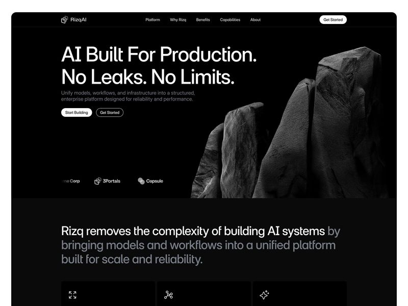 Rizq — Modern AI & Developer SaaS Framer Template
