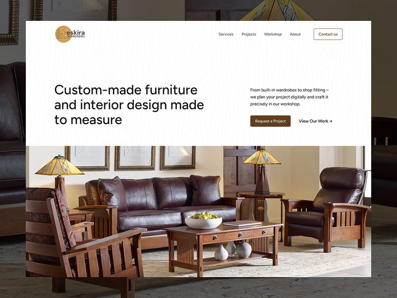 Furniture Website UI — Custom Interior Design Landing Page