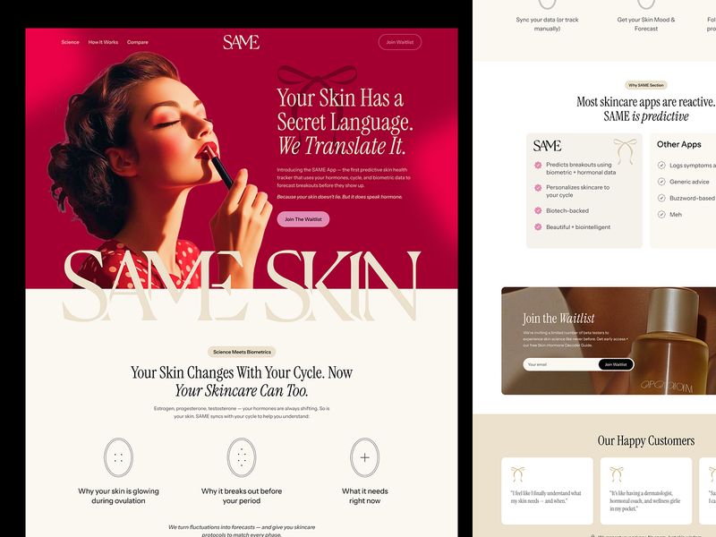 Luxury Skincare Landing Page | Beauty Brand Website Design