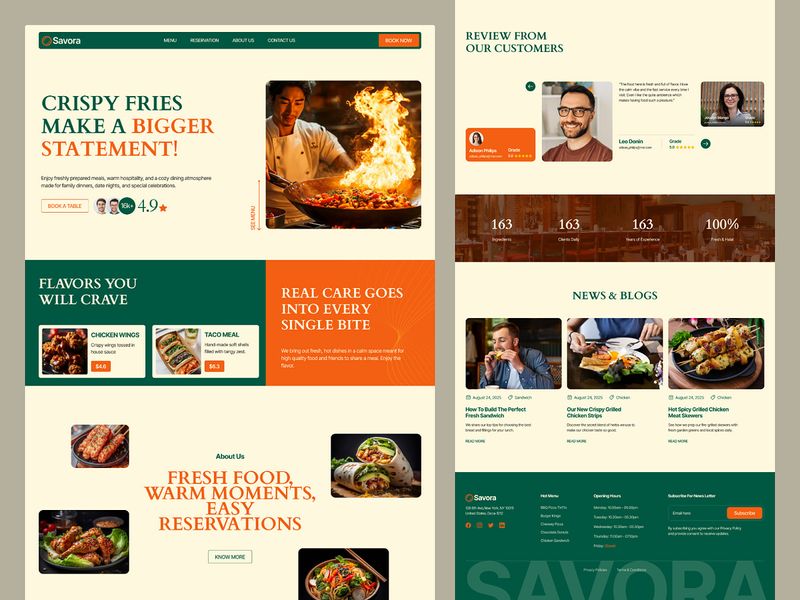 Savora | Modern Restaurant Website Design