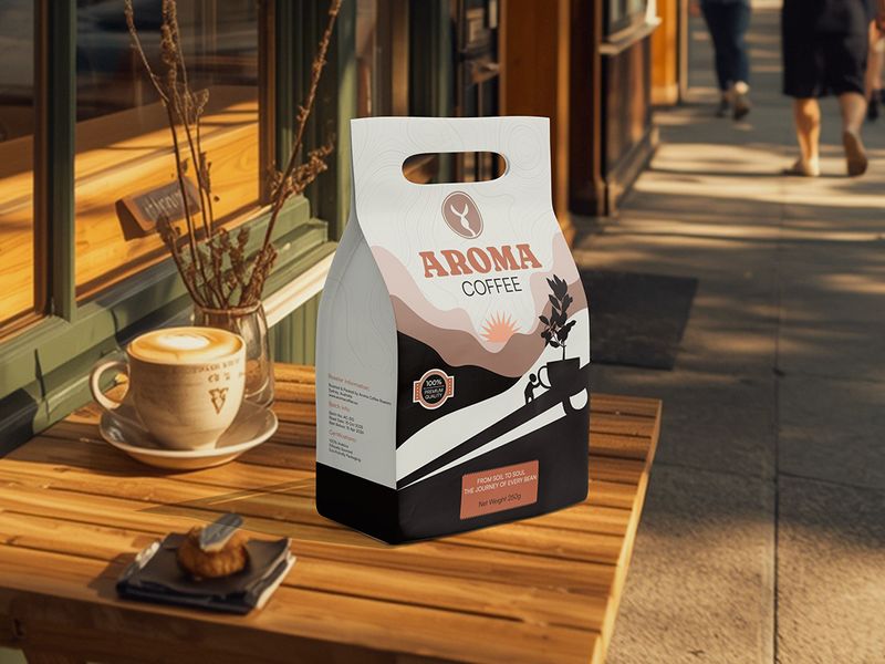 Aroma Coffee Pouch Packaging Design