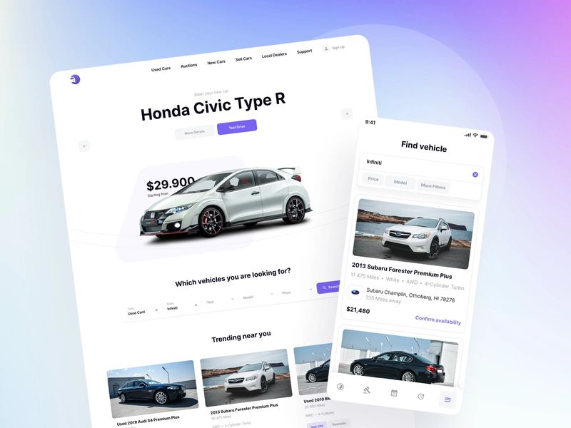 Vehically - Car Auction and Auto Dealership website design
