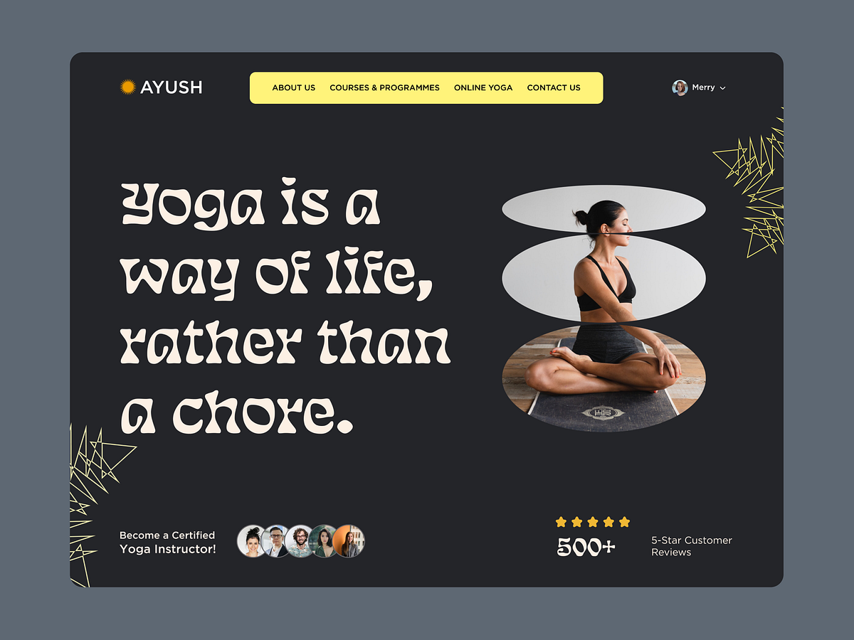 Ayush - Yoga Training Landing Page Design