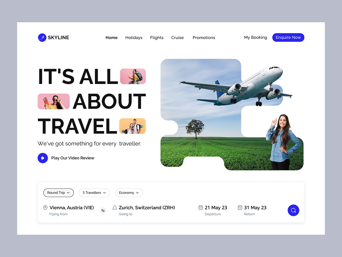 Skyline Agency -Travel and Flight Ticket Booking  Web Design
