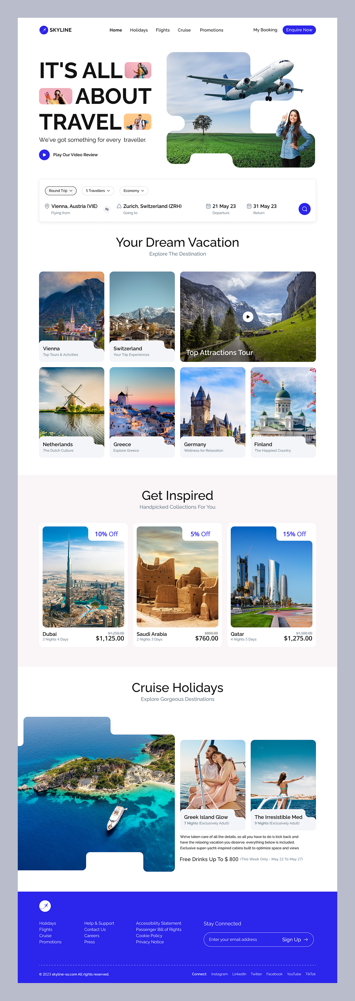Skyline Agency -Travel and Flight Ticket Booking  Web Design Image 0