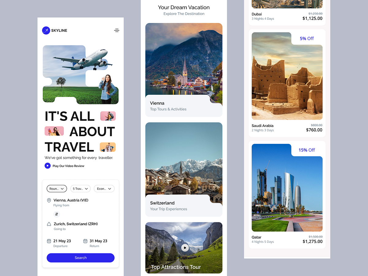 Skyline Agency -Travel and Flight Ticket Booking  Web Design Image 1
