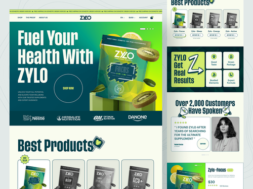Nutrition Supplement Product Ecommerce Landing Page on Behance