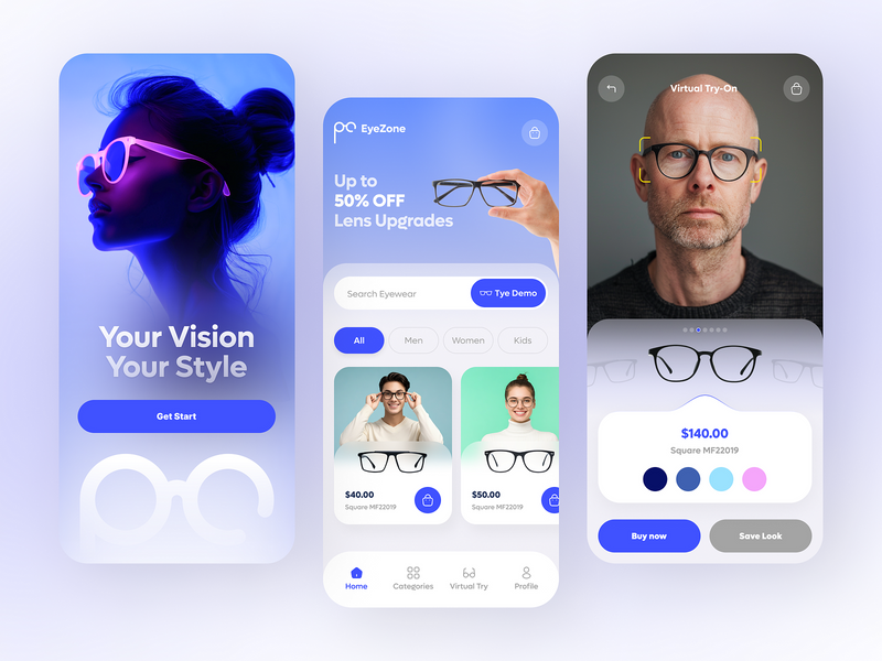 EyeZoone - E-commerce app design by Mostafizur Rahaman