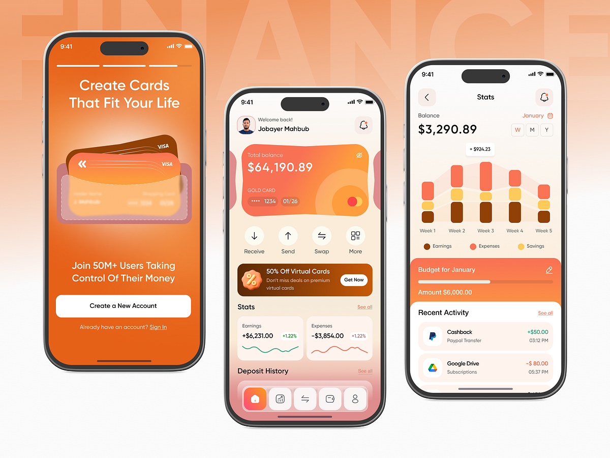 Finance App UI Kit — Cards, Stats & Insights Image 0