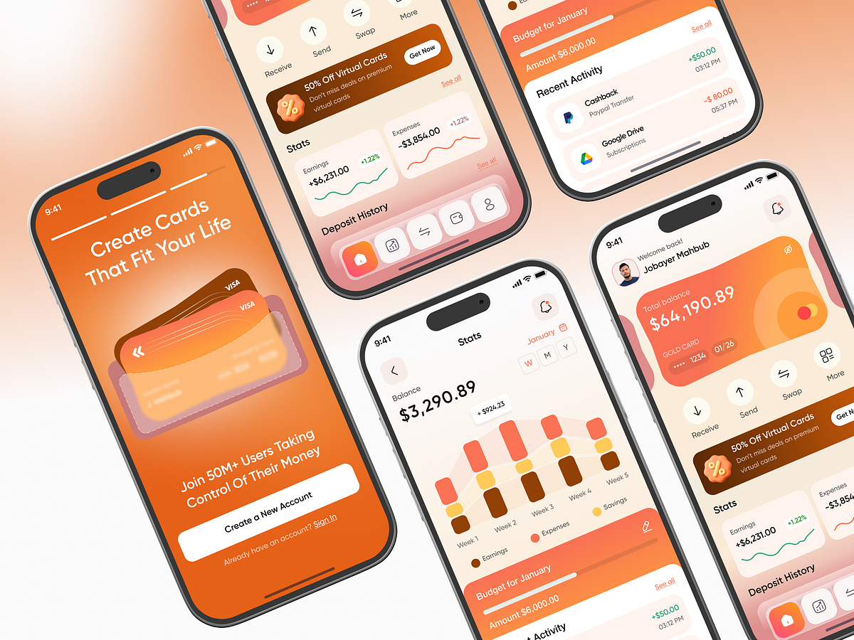 Finance App UI Kit — Cards, Stats & Insights Image 1