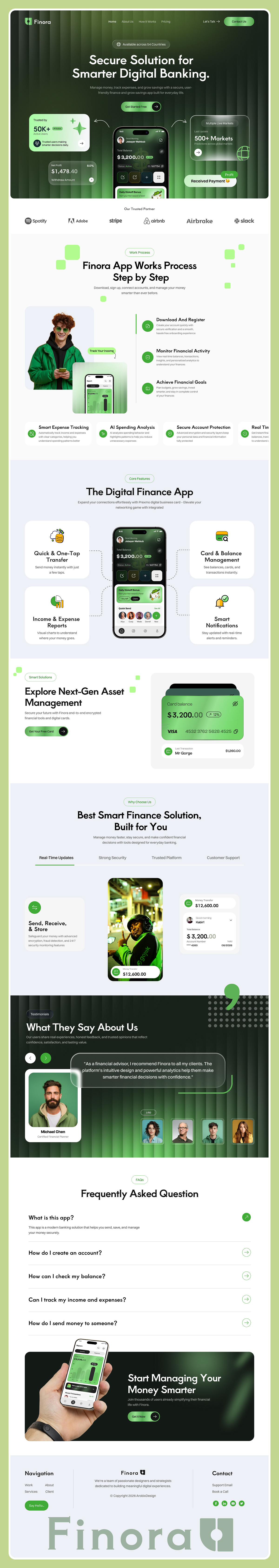 Finora – Digital Banking App Landing Page Image 0