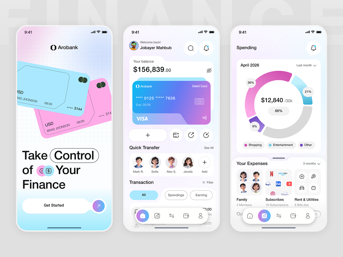 Finance Tracker Mobile App UI Image 0