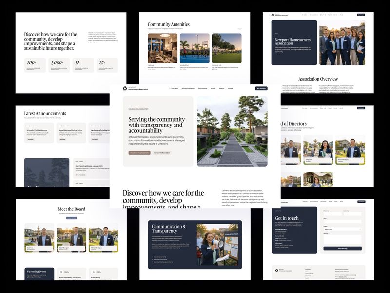 Newport — A modern HOA & homeowners association website template for Astro & Tailwind CSS. Clear, structured, and built for community governance.