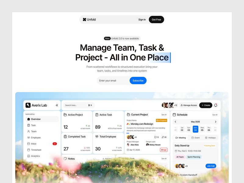 Unfold - SaaS Landing Page UI