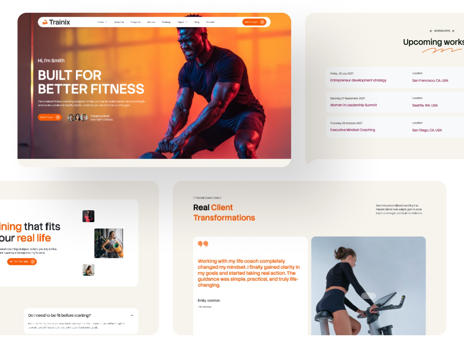 Tranix Fitness Coach: Responsive Health Website Template Image 0